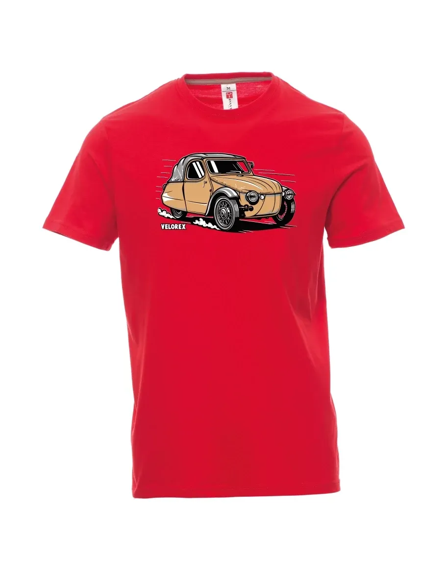 Rotes T-Shirt für Männer Automobil Velorex