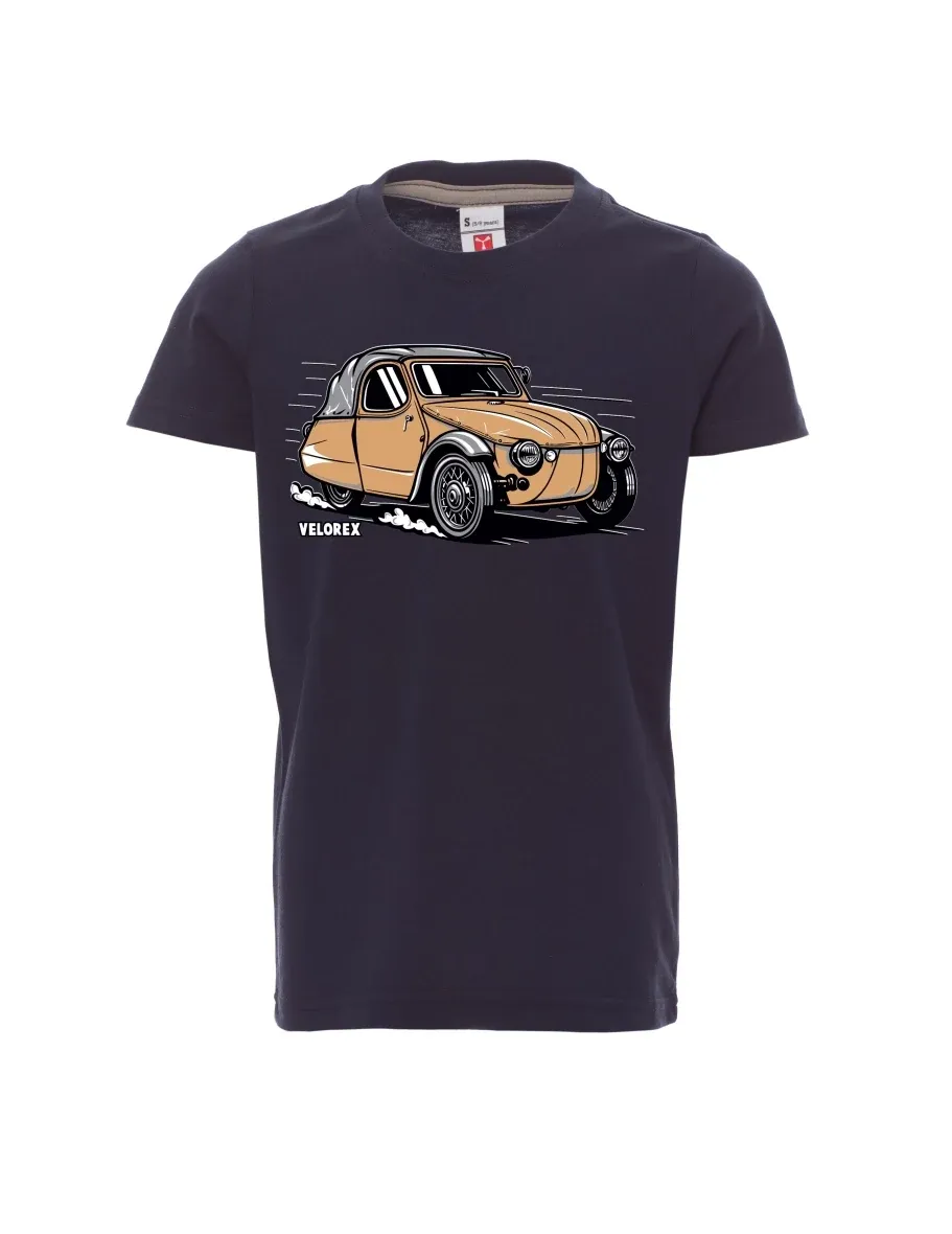 Navy Kinder T-Shirt Automobil Velorex