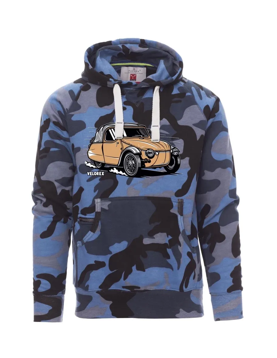 Tarnung blaues Sweatshirt für Männer Automobil Velorex