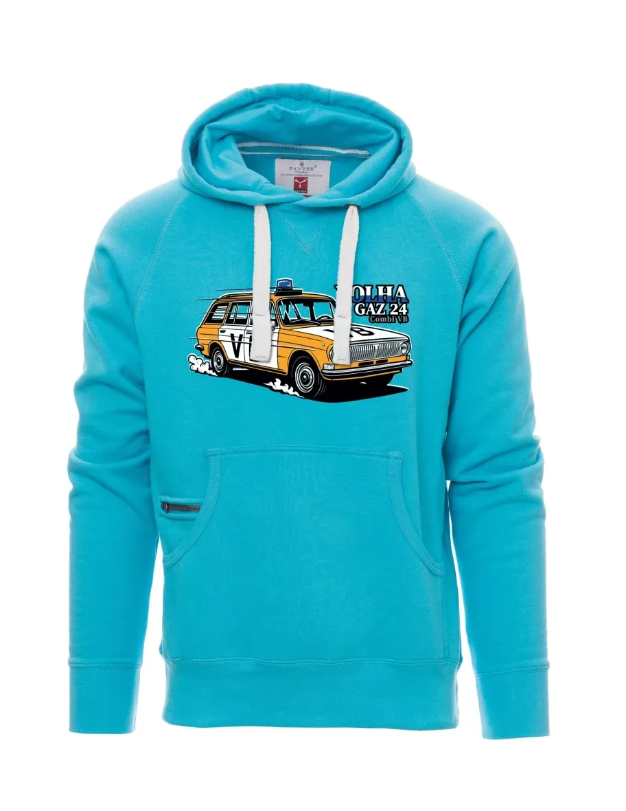 Hellblaues Sweatshirt für Männer Automobil Wolga GAZ 24 VB