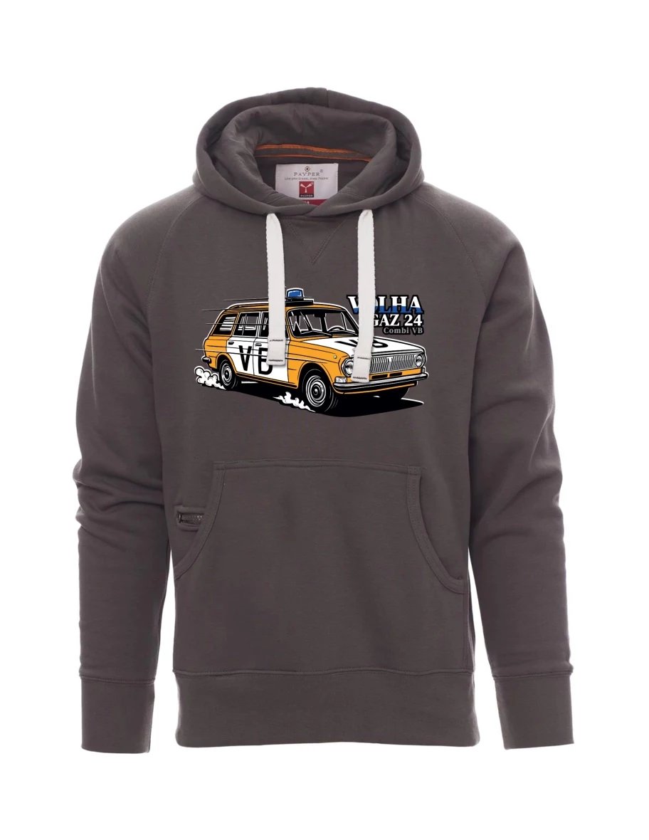 Graues Sweatshirt für Männer Automobil Wolga GAZ 24 VB