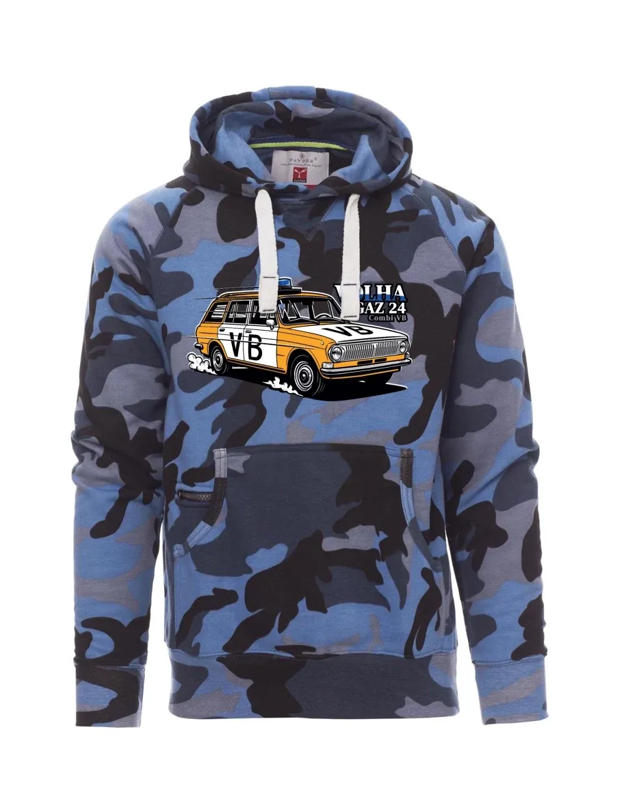 Tarnung blaues Sweatshirt für Männer Automobil Wolga GAZ 24 VB