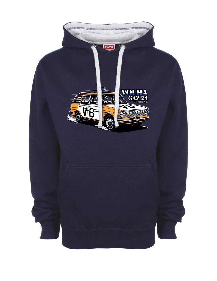 Grau-marines Sweatshirt Automobil Wolga GAZ 24 VB