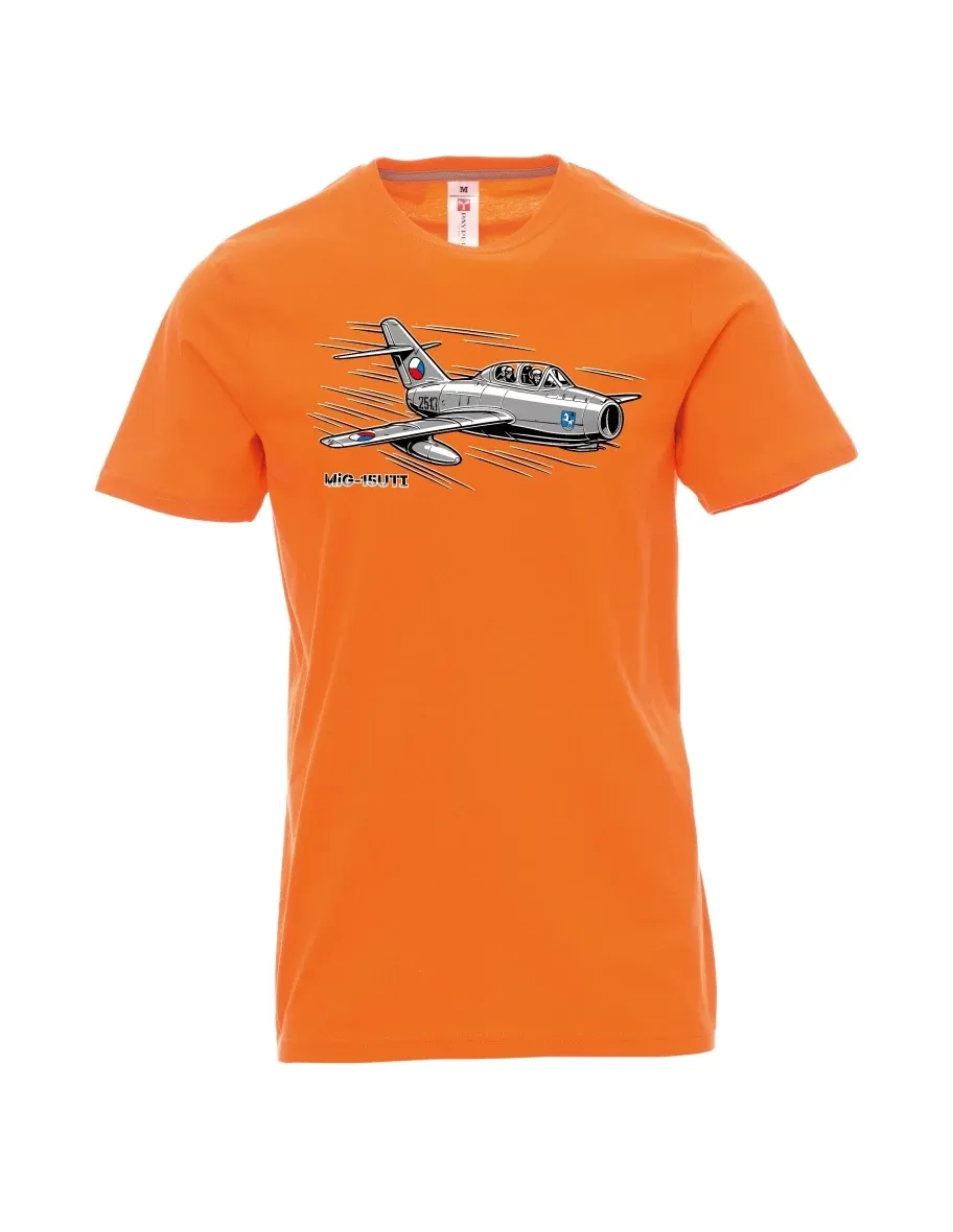 Orange T-Shirt für Männer Flugzeug MiG-15UTI