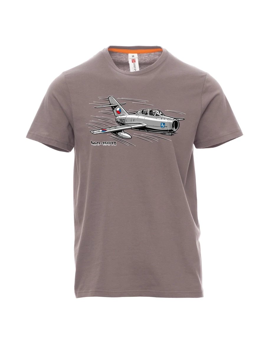 Stahlgrau T-Shirt für Männer Flugzeug MiG-15UTI