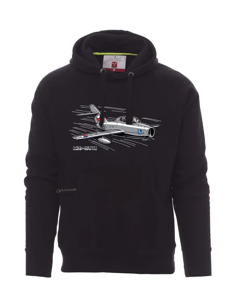 Schwarzes Sweatshirt für Männer Flugzeug MiG-15UTI