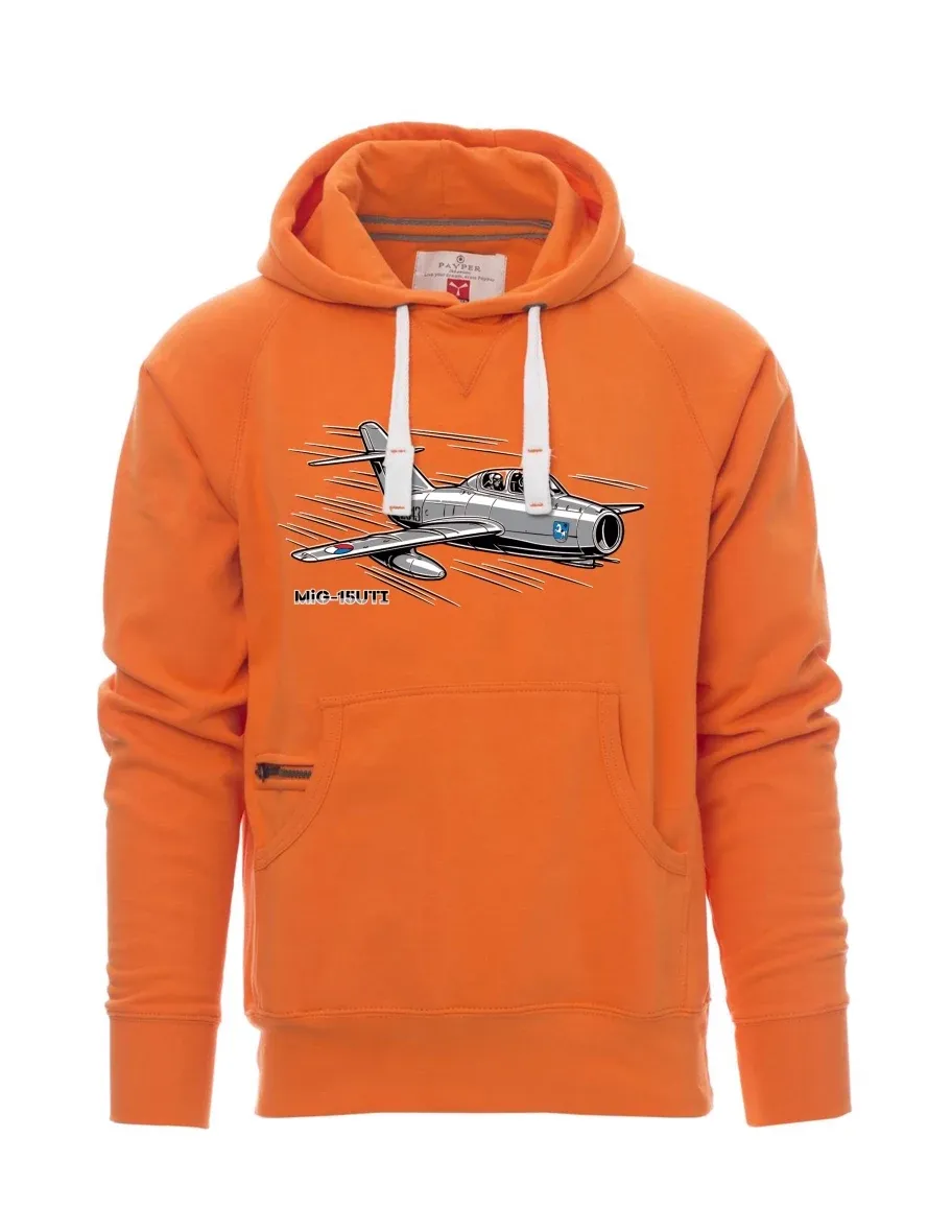 Orange Sweatshirt für Männer Flugzeug MiG-15UTI
