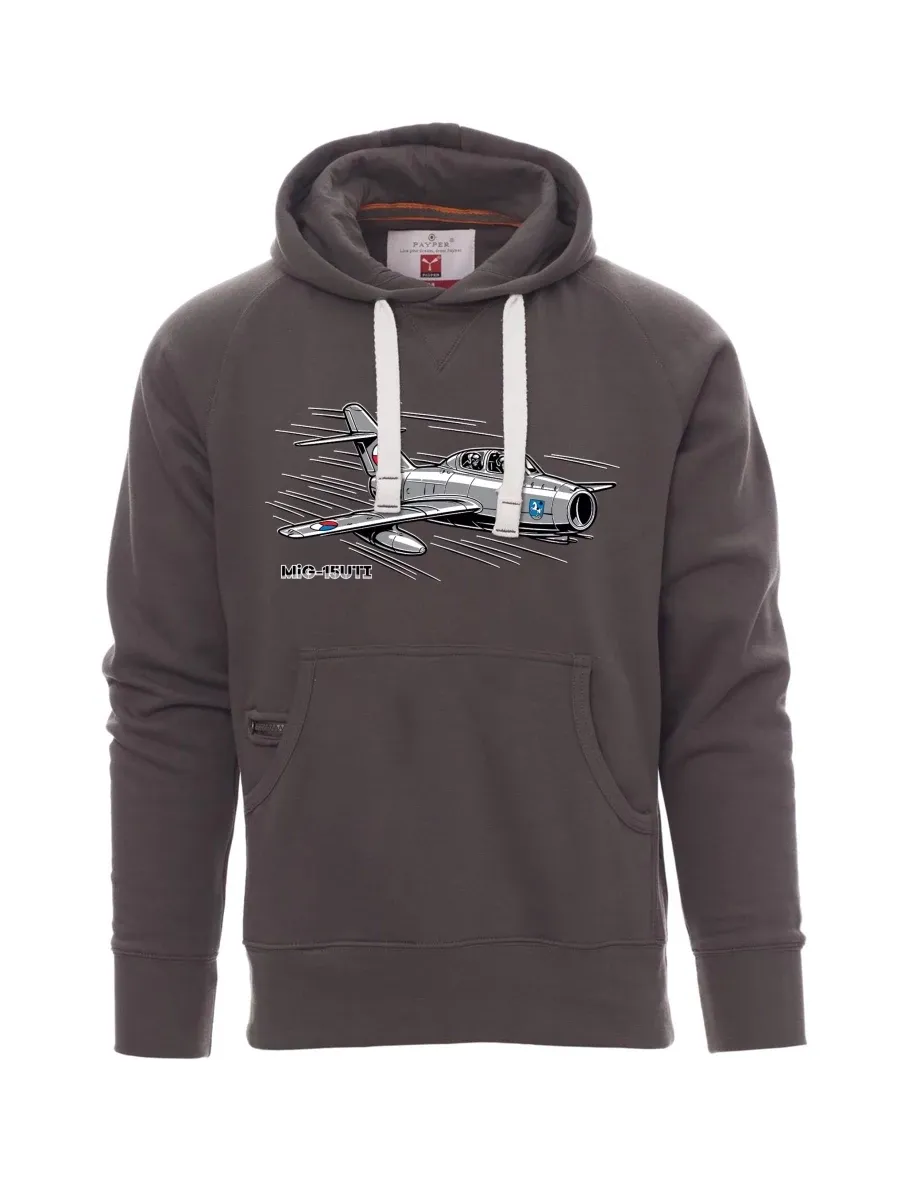 Graues Sweatshirt für Männer Flugzeug MiG-15UTI