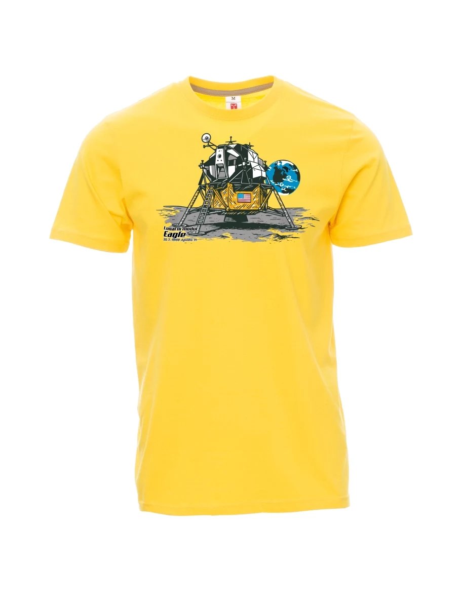 Gelbes T-Shirt für Männer Mondmodul Eagle