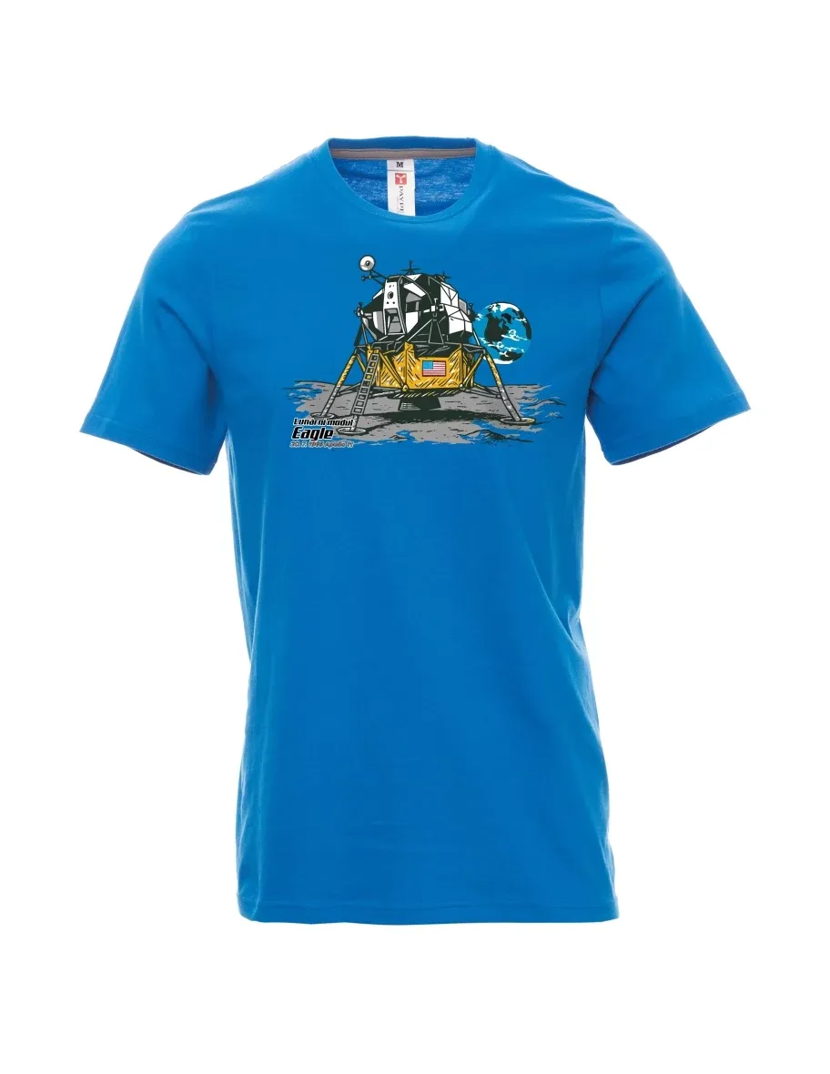 Hellblaues T-Shirt für Männer Mondmodul Eagle