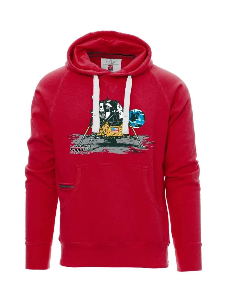 Rotes Sweatshirt für Männer Mondmodul Eagle