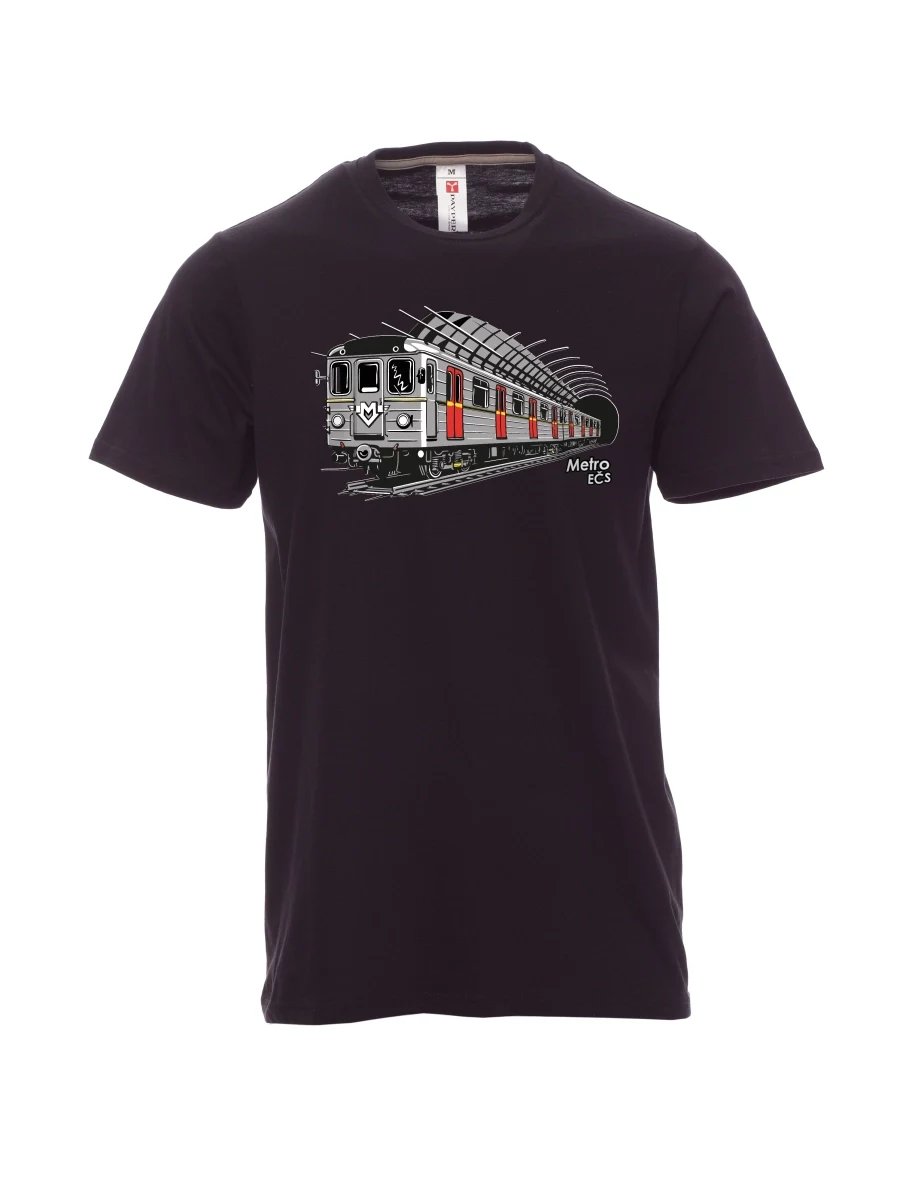 Schwarzes T-Shirt für Männer U-Bahn EČS