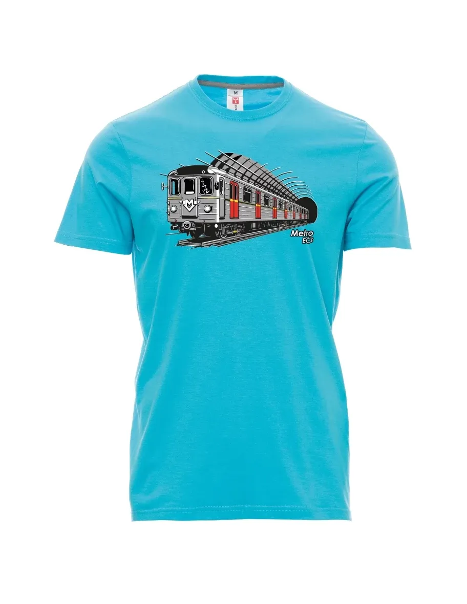 Atoll-blaues T-Shirt für Männer U-Bahn EČS