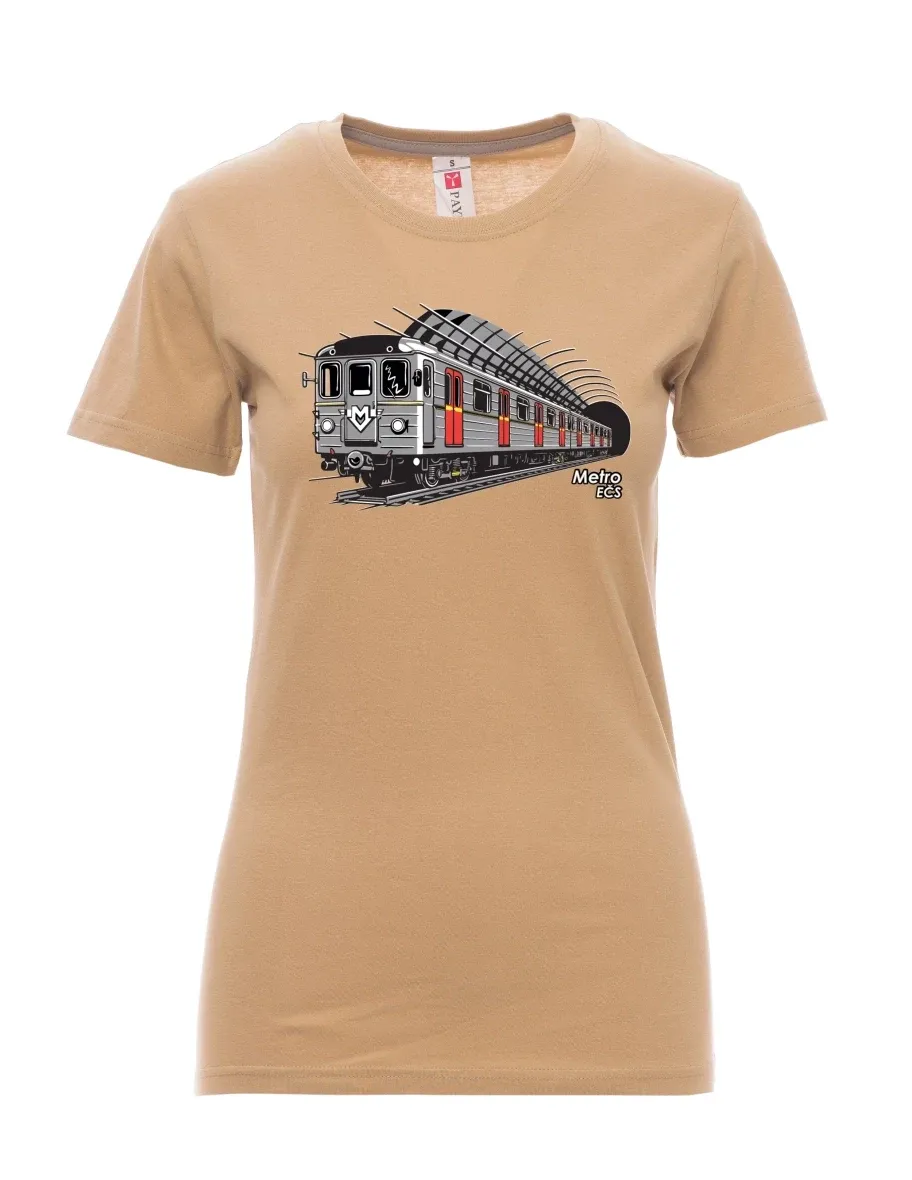 Braunes T-Shirt für Damen U-Bahn EČS