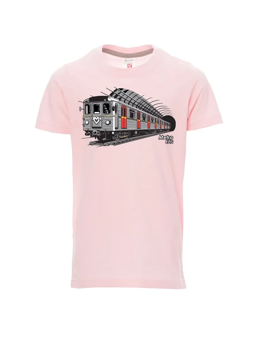 Hell-Pink Kinder T-Shirt U-Bahn EČS