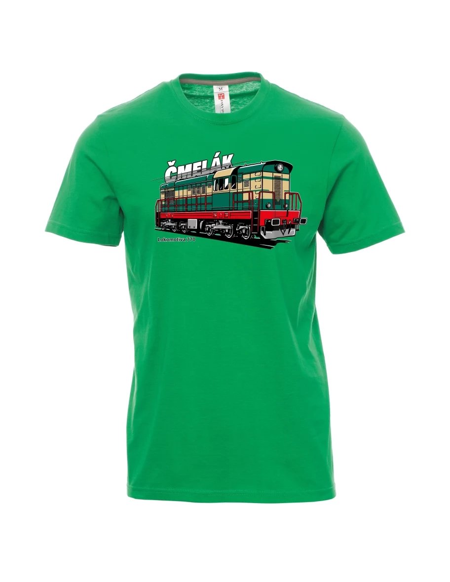 Grünes T-Shirt für Männer Lokomotive 770 „Čmelák“