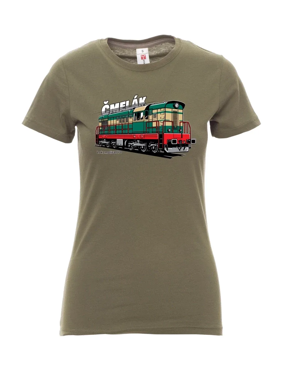 Khaki T-Shirt für Damen Lokomotive 770 „Čmelák“