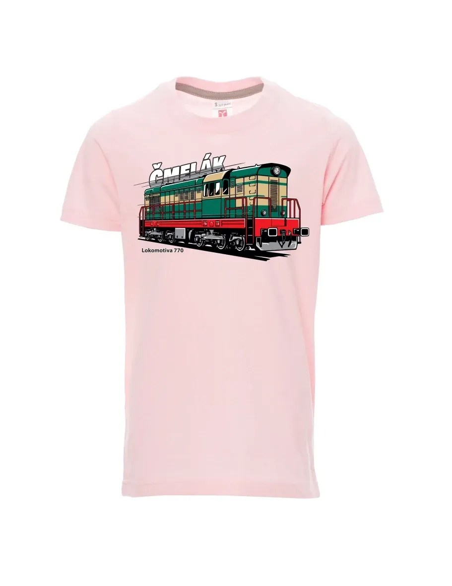 Hell-Pink Kinder T-Shirt Lokomotive 770 „Čmelák“