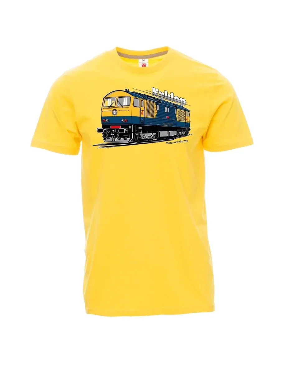 Gelbes T-Shirt für Männer Triebwagen 759 „Kyklop“