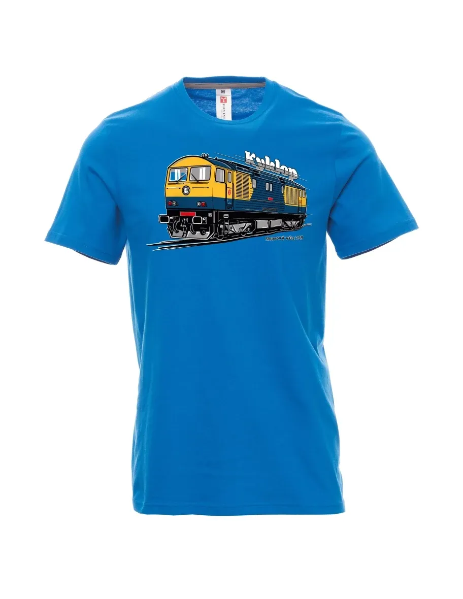 Hellblaues T-Shirt für Männer Triebwagen 759 „Kyklop“
