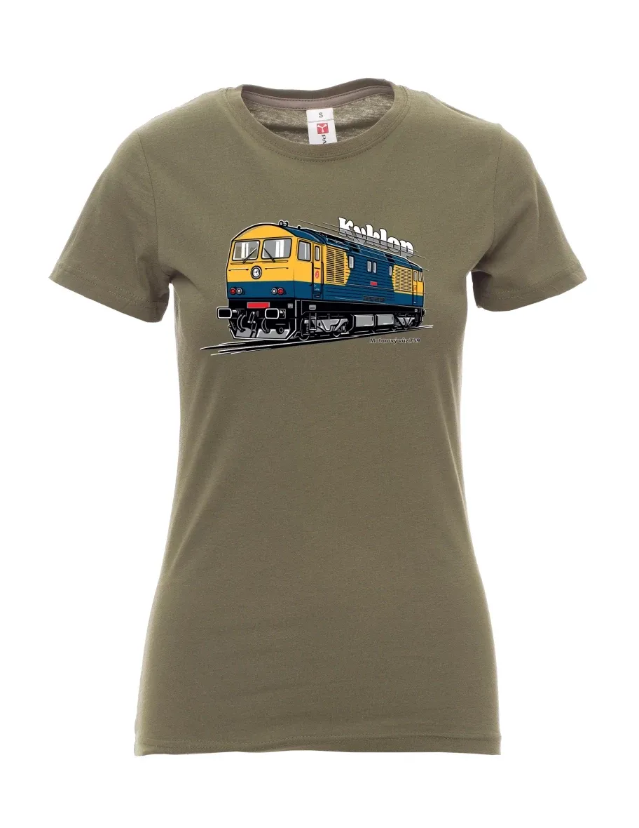 Khaki T-Shirt für Damen Triebwagen 759 „Kyklop“
