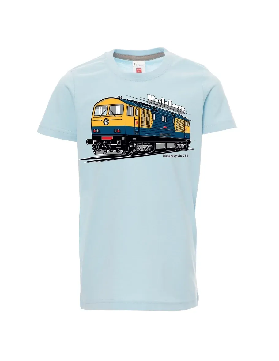 Blassblaues Kinder T-Shirt Triebwagen 759 „Kyklop“