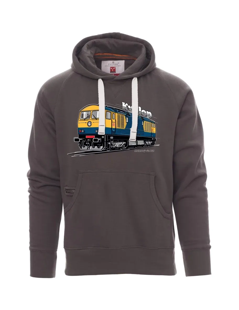 Graues Sweatshirt für Männer Triebwagen 759 „Kyklop“