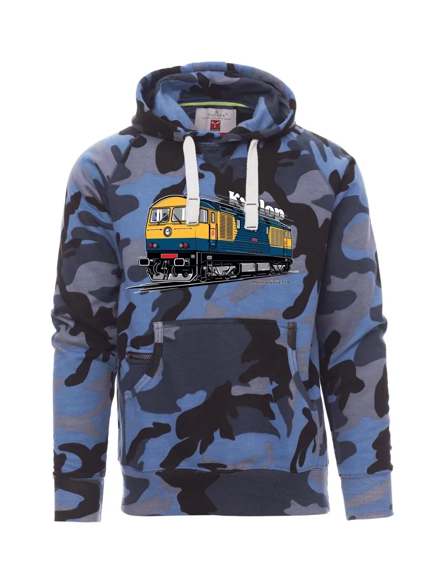 Tarnung blaues Sweatshirt für Männer Triebwagen 759 „Kyklop“