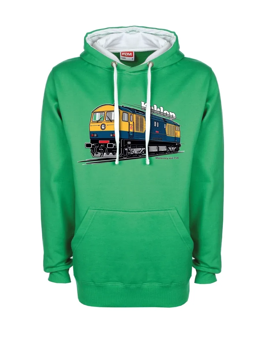 Weiß-grünes Sweatshirt Triebwagen 759 „Kyklop“