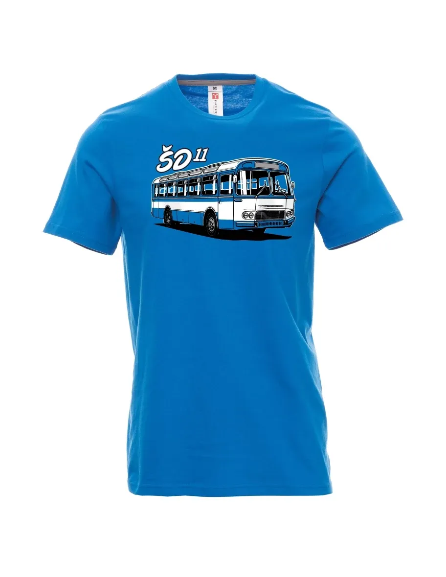 Hellblaues T-Shirt für Männer Autobus ŠD 11