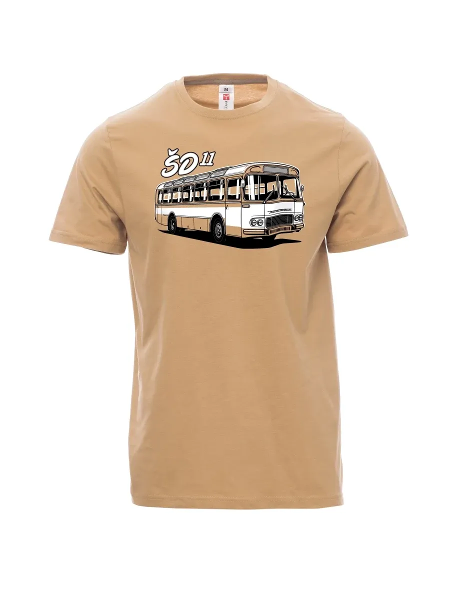 Braunes T-Shirt für Männer Autobus ŠD 11