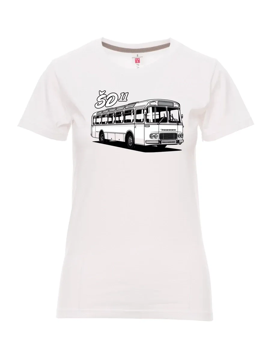 Weißes T-Shirt für Damen Autobus ŠD 11