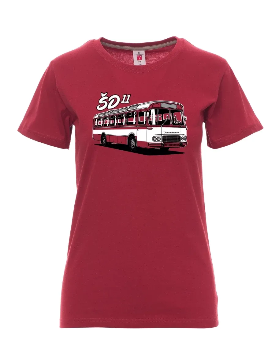 Bordeaux T-Shirt für Damen Autobus ŠD 11