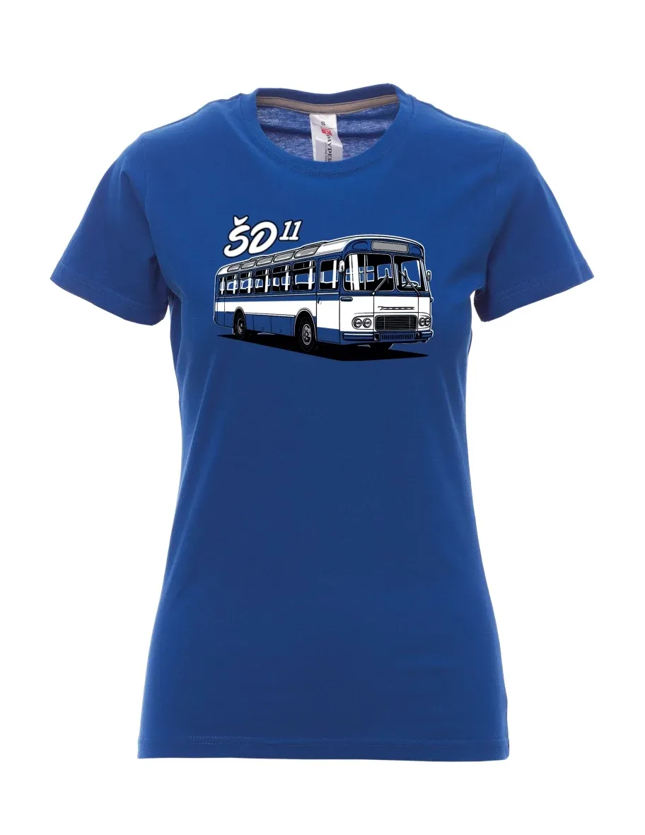 Königsblaues T-Shirt für Damen Autobus ŠD 11