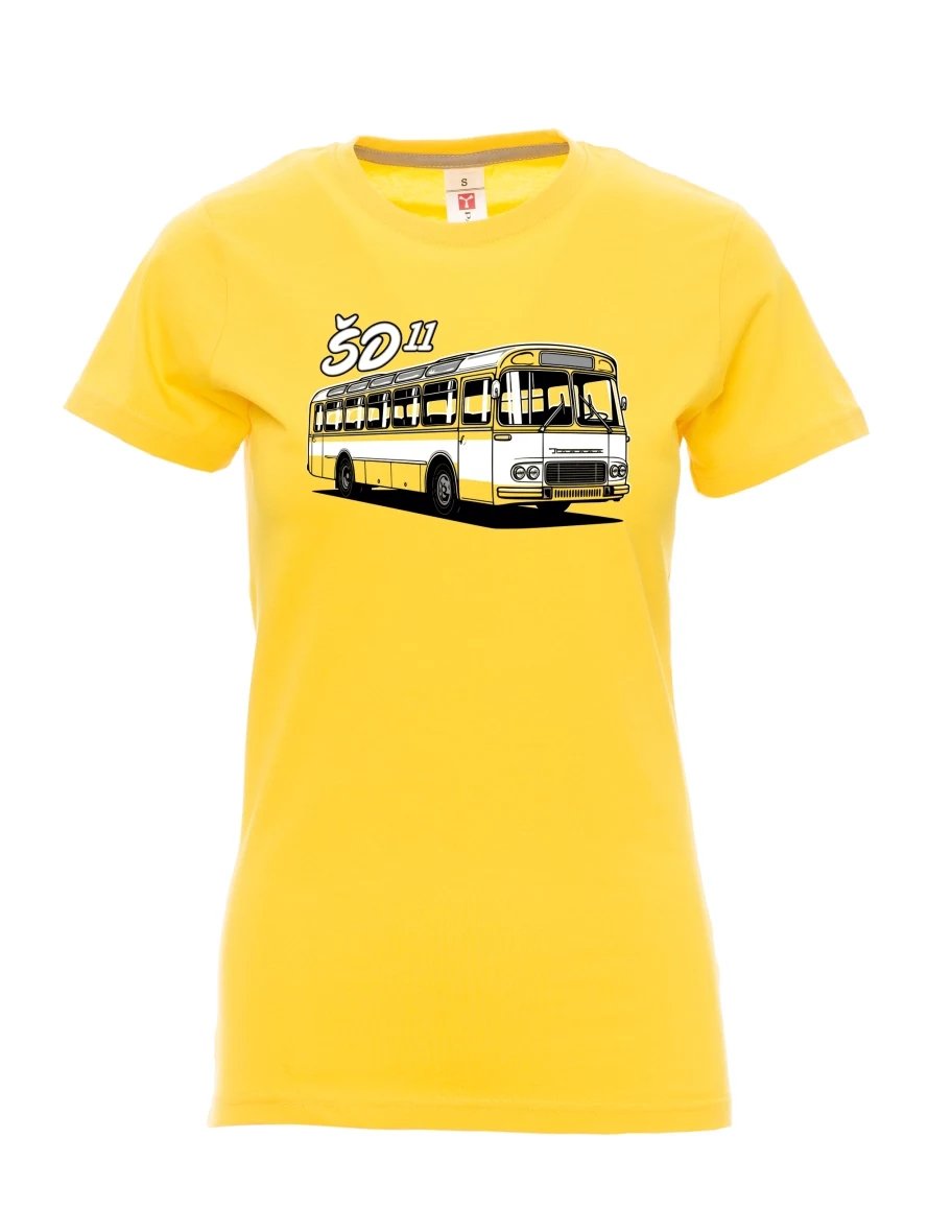 Gelbes T-Shirt für Damen Autobus ŠD 11