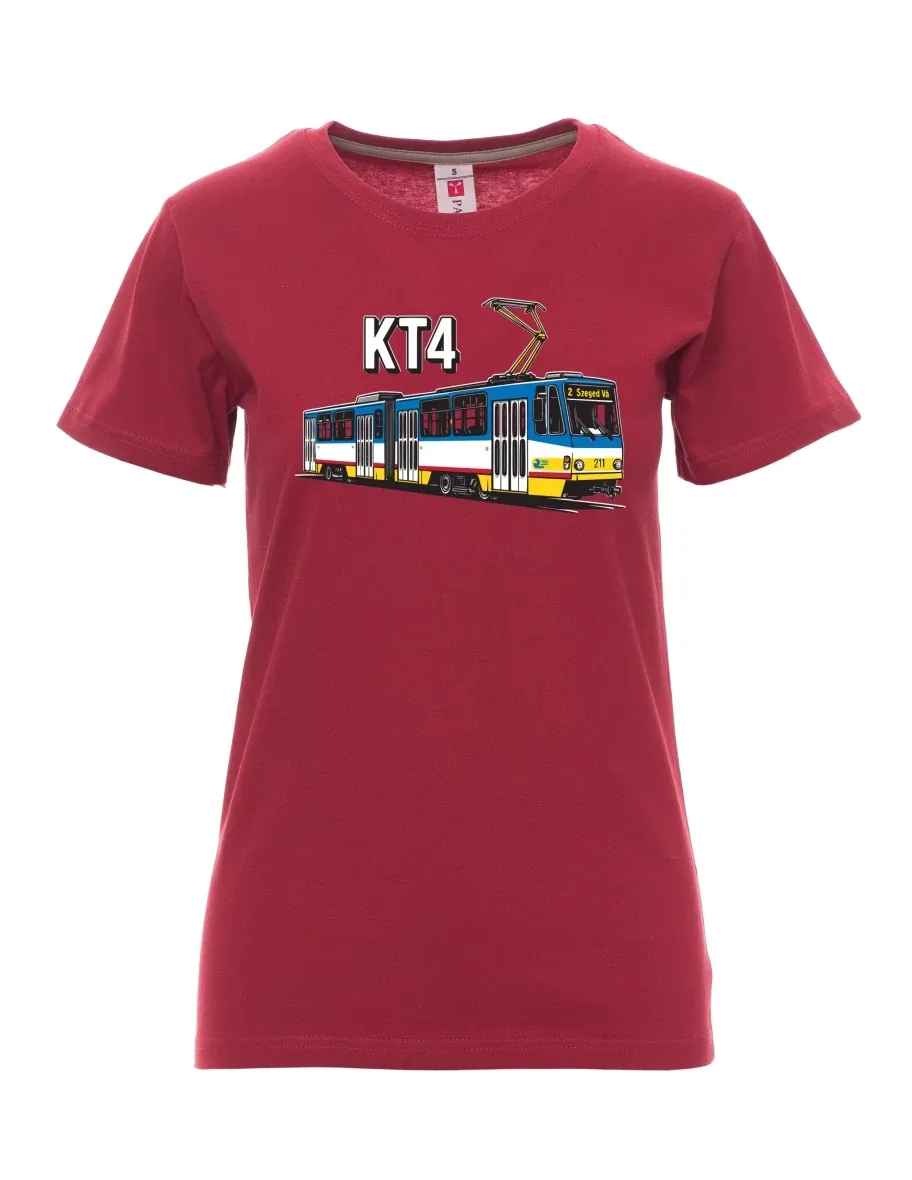 Bordeaux T-Shirt für Damen Straßenbahn KT4