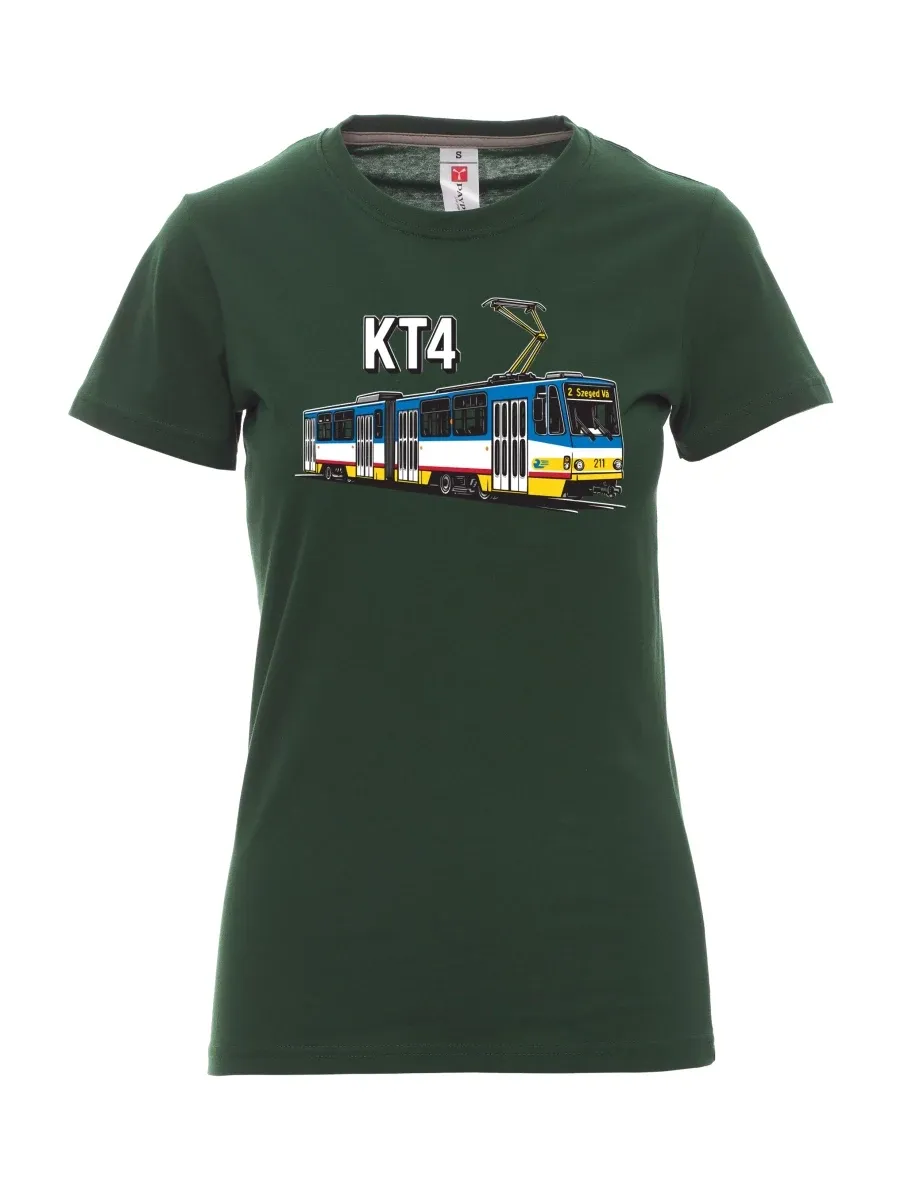 Dunkelgrün T-Shirt für Damen Straßenbahn KT4