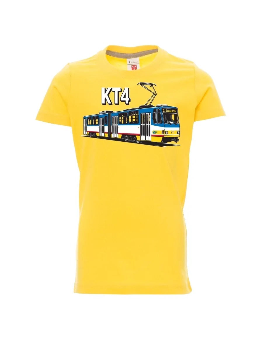 Gelbes Kinder T-Shirt Straßenbahn KT4