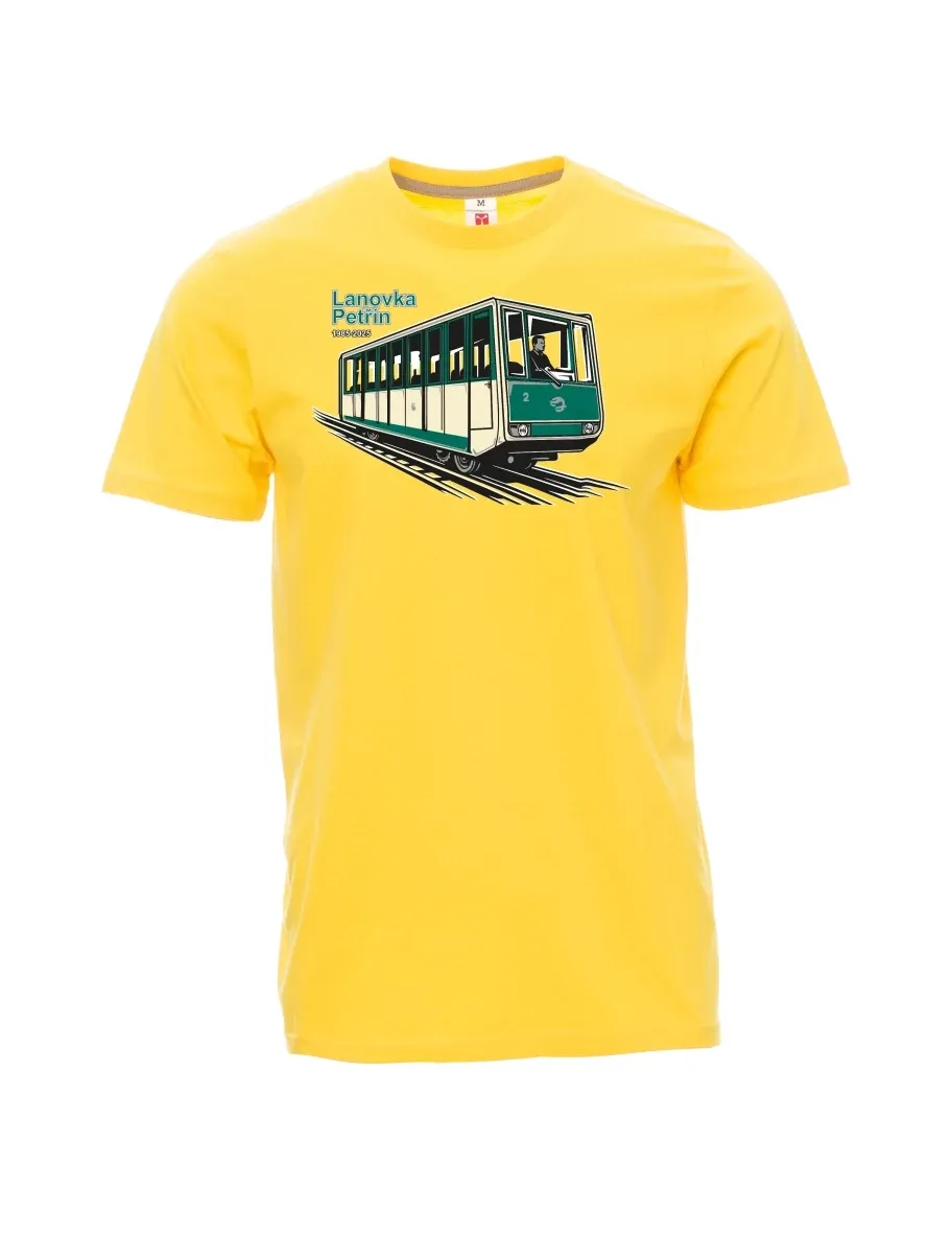 Gelbes T-Shirt für Männer Seilbahn Petřín