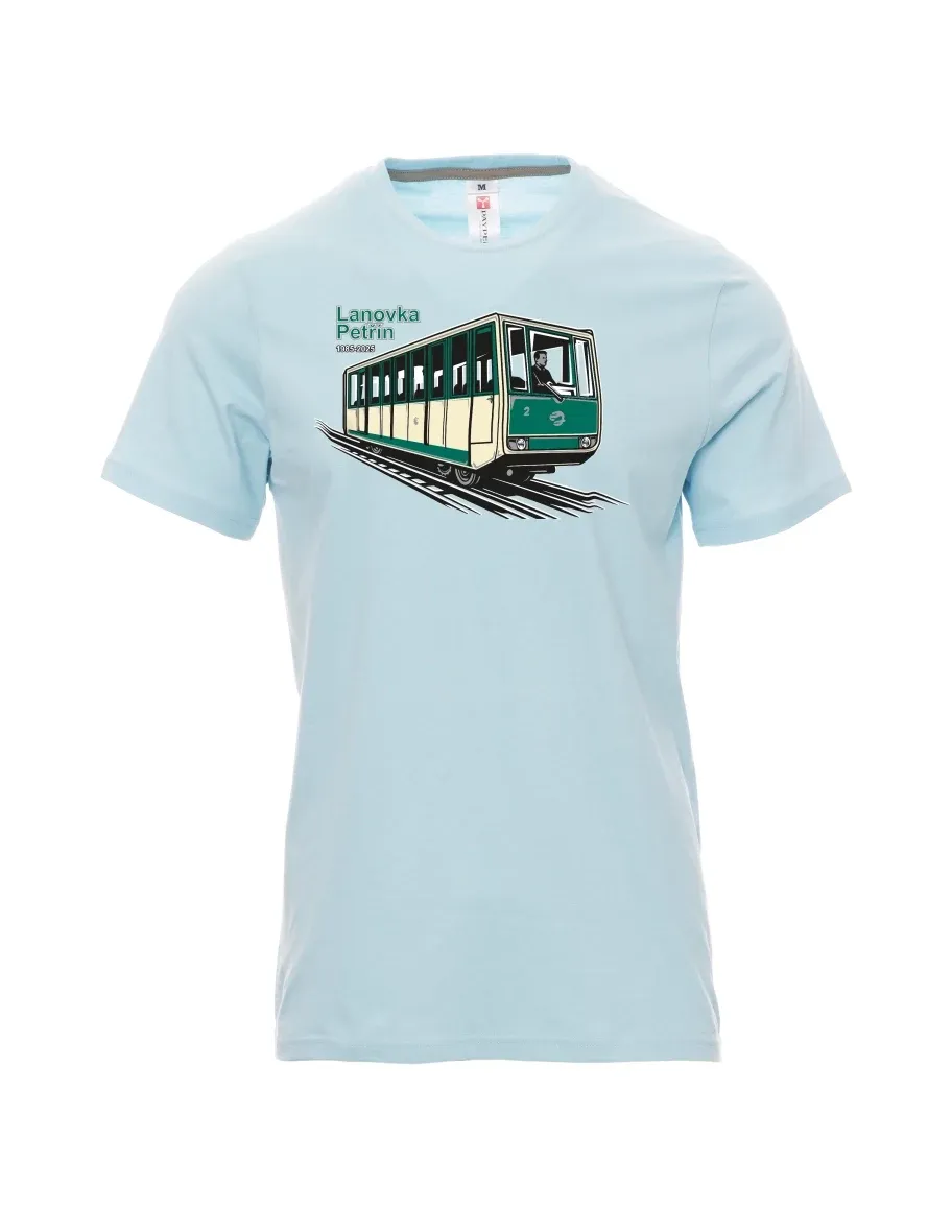 Blassblaues T-Shirt für Männer Seilbahn Petřín