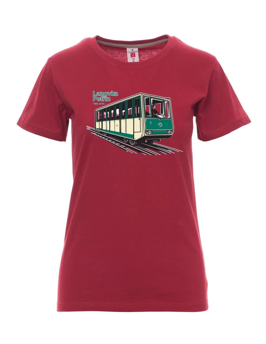 Bordeaux T-Shirt für Damen Seilbahn Petřín