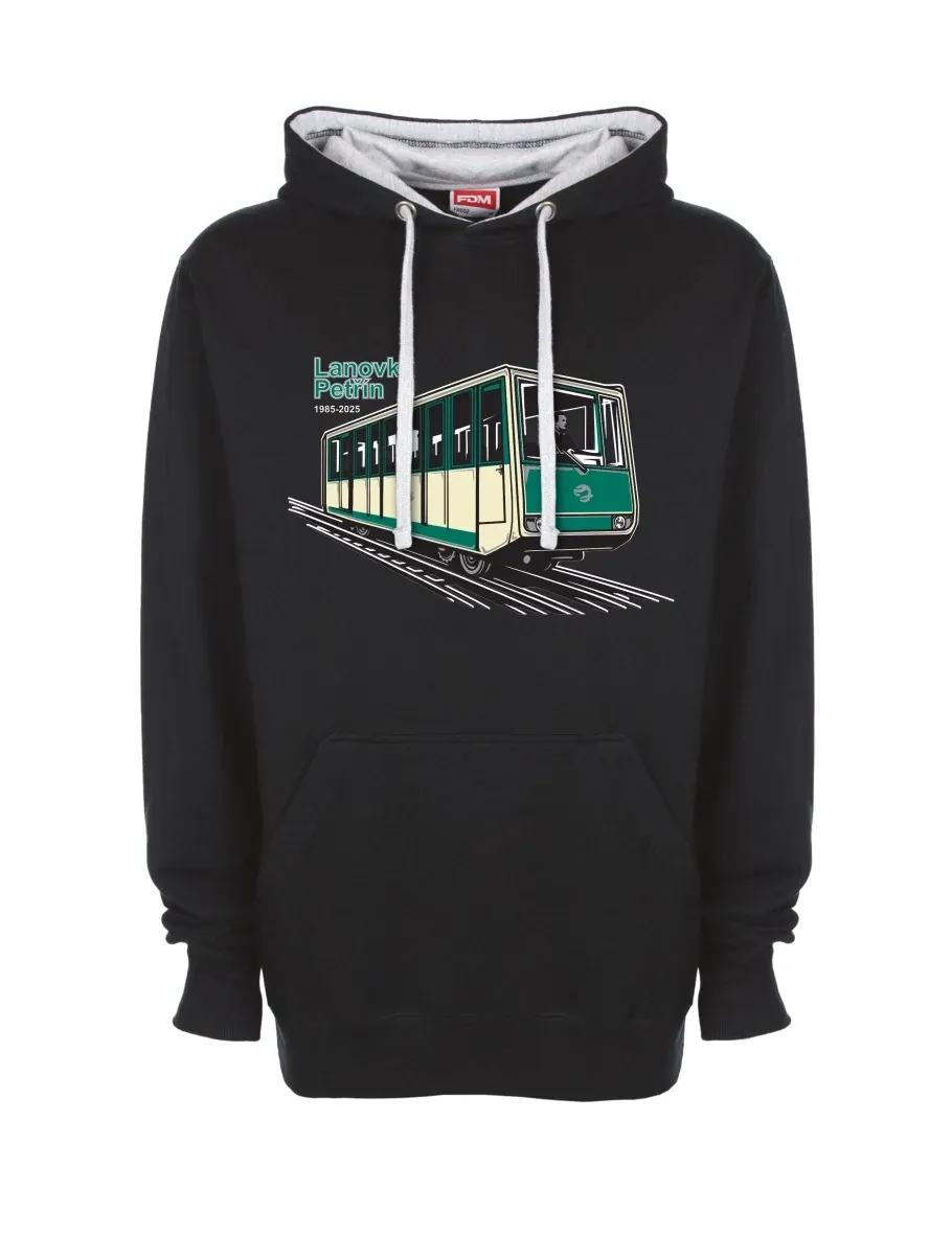 Grau-schwarzes Sweatshirt Seilbahn Petřín