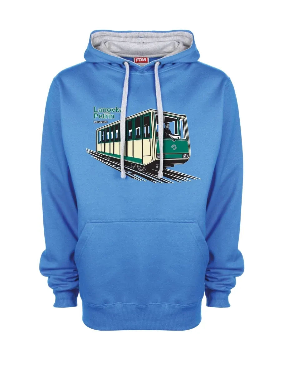 Grau-blaues Sweatshirt Seilbahn Petřín