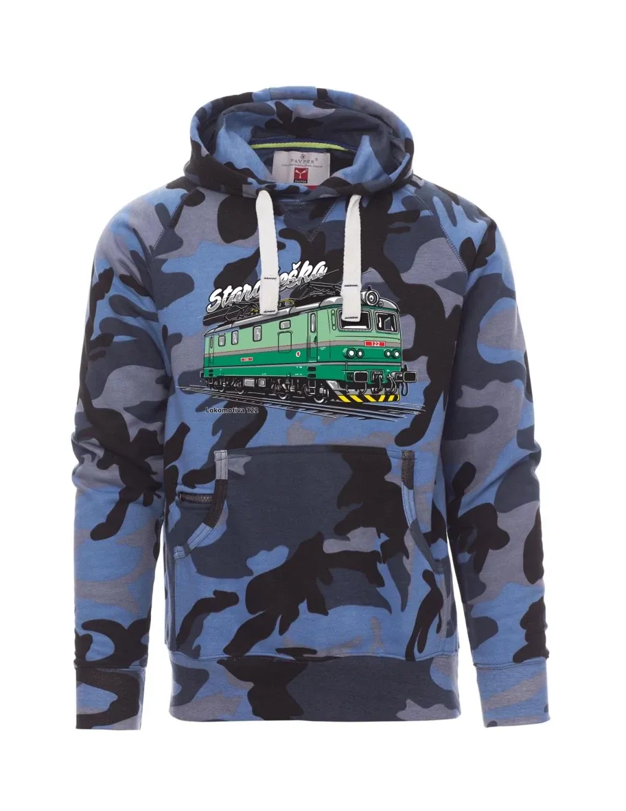 Tarnung blaues Sweatshirt für Männer Lokomotive 122 „Staročeška“