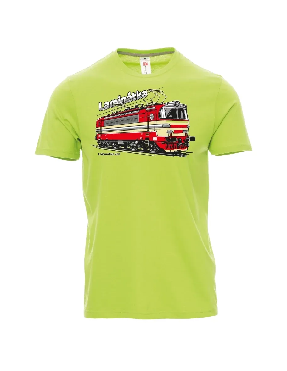 Hellgrünes T-Shirt für Männer Lokomotive 230 „Laminátka“