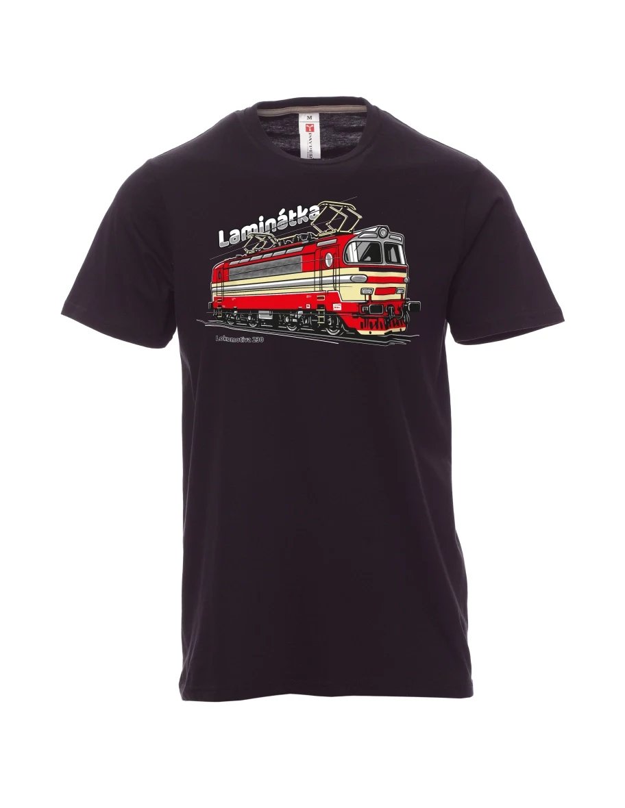 Schwarzes T-Shirt für Männer Lokomotive 230 „Laminátka“
