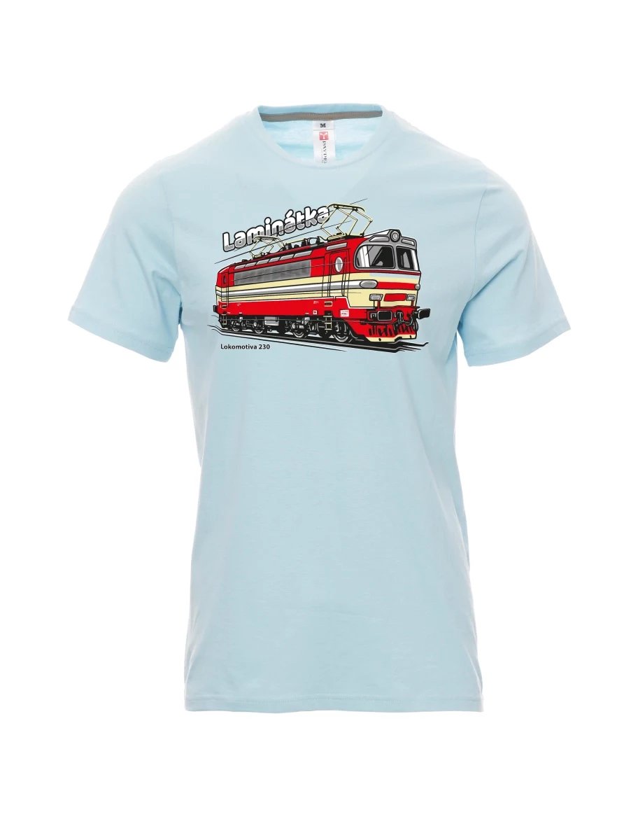 Blassblaues T-Shirt für Männer Lokomotive 230 „Laminátka“