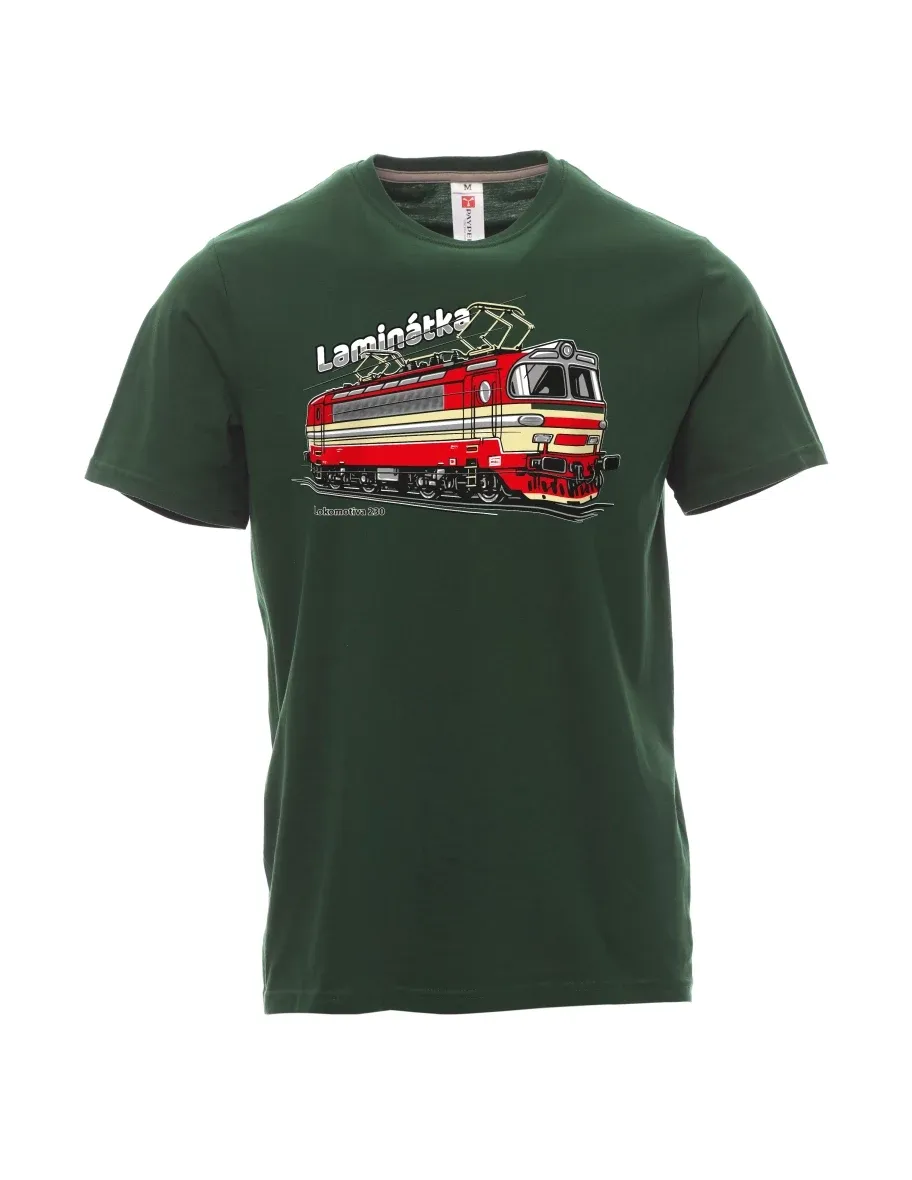 Dunkelgrün T-Shirt für Männer Lokomotive 230 „Laminátka“