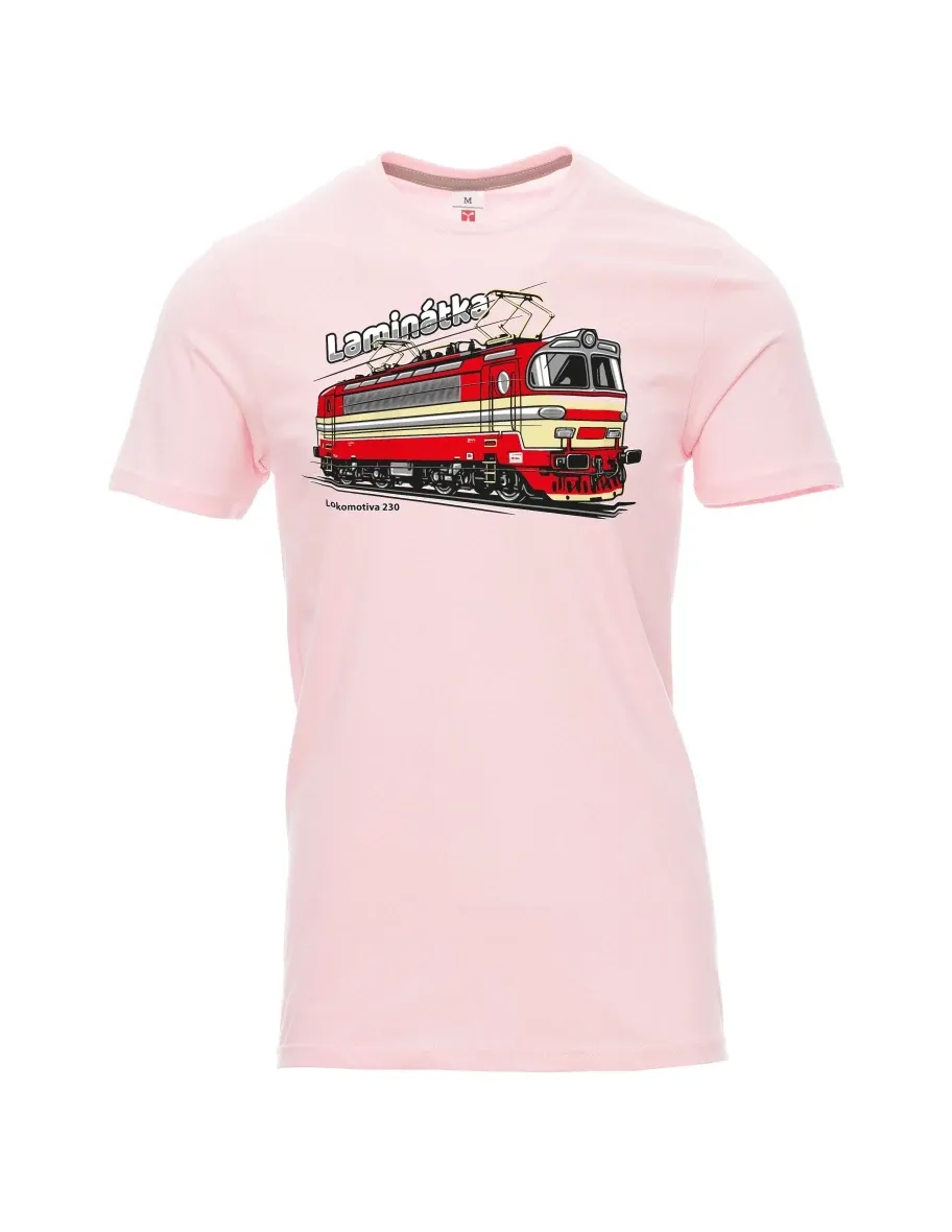 Hell-Pink T-Shirt für Männer Lokomotive 230 „Laminátka“
