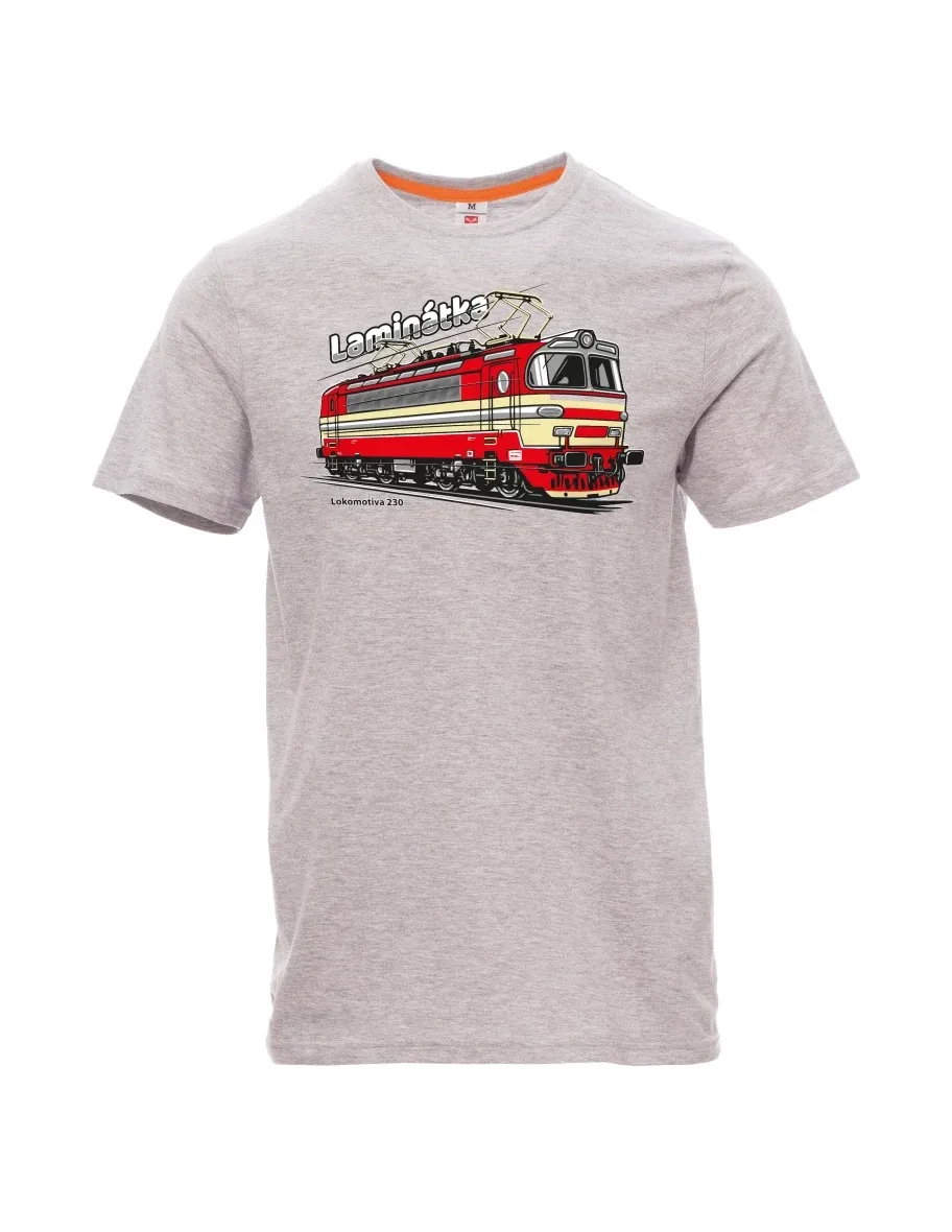 Grau melange T-Shirt für Männer Lokomotive 230 „Laminátka“